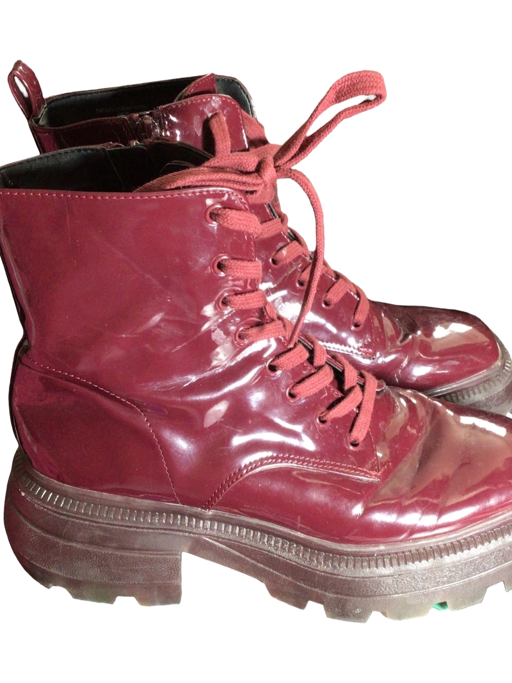 Katy Perry Collections  Gelli  Patent Leather Lace-Up Platform Combat Boots
